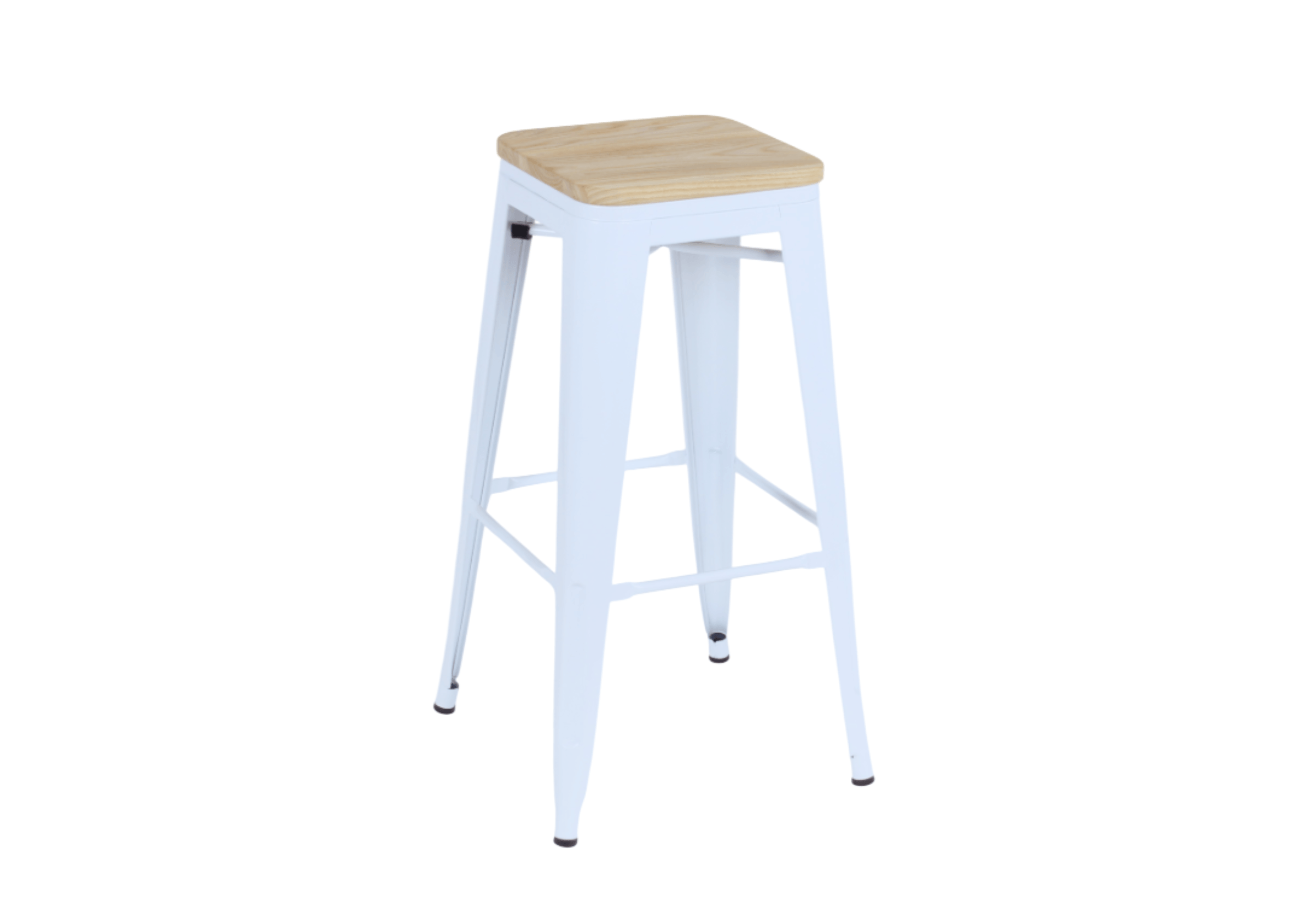 tabouret alu blanc bois